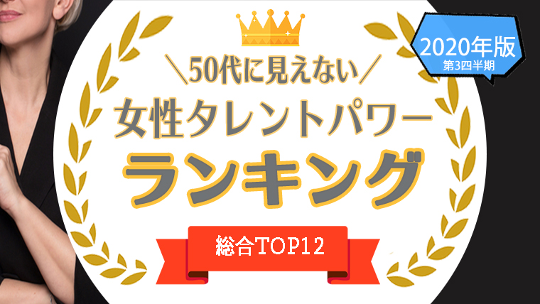 1位 12位 10代 代女性が選ぶ 50代美人女優パワースコアランキング 美魔女女優をタレントパワーランキングで調査 タレントパワーランキング