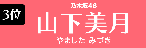 3位：山下美月（乃木坂46）