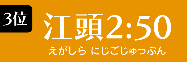 3位：江頭2:50