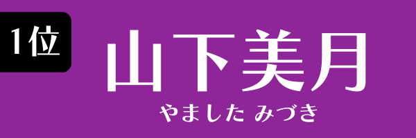 1位　山下美月 やました みづき