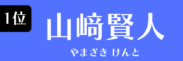 第1位 山﨑賢人 やまざき　けんと