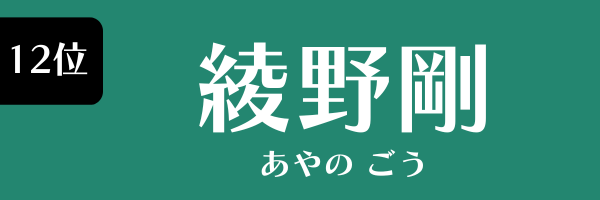 12位： 綾野剛