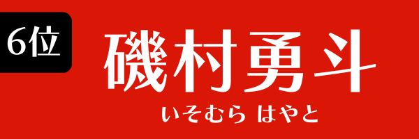 6位：磯村勇斗