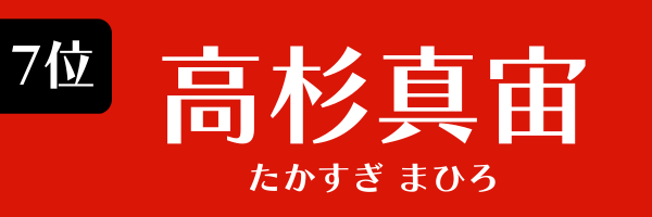 7位：高杉真宙