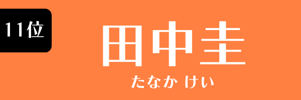 11位　田中圭 たなか けい