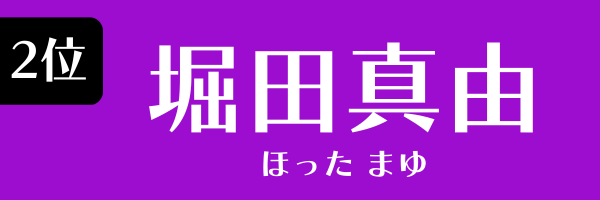 第2位　堀田真由 ほった まゆ