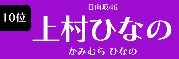 第10位　上村ひなの（日向坂46） かみむら ひなの