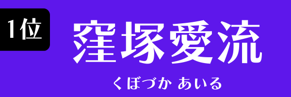 第1位　窪塚愛流 くぼづか あいる