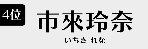 4位：市來玲奈