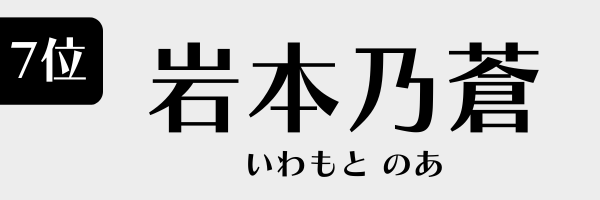 7位：岩本乃蒼