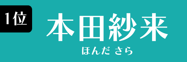 1位：本田紗来