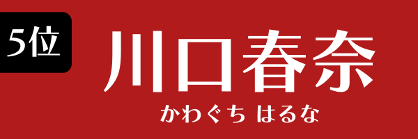 5位：川口春奈