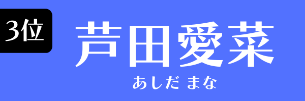 3位：芦田愛菜