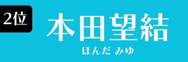 2位：本田望結