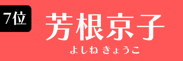 第7位　芳根京子 よしね きょうこ