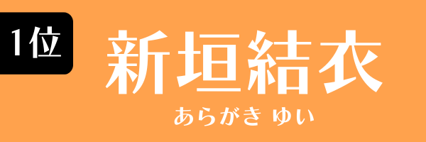 1位：新垣結衣