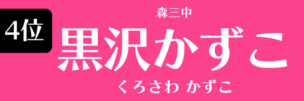 4位：黒沢かずこ（森三中）