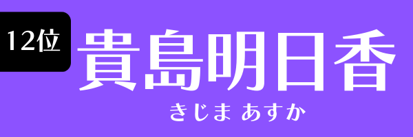 12位：貴島明日香